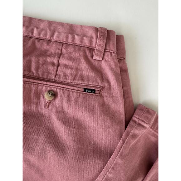 Polo Ralph Lauren Classic Fit Pants Mens 33x32 Salmon Pink Chino - Picture 1 of 11